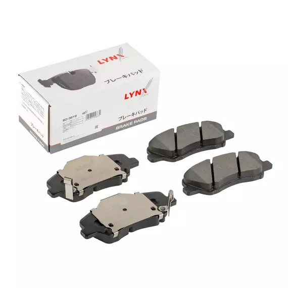 Колодки тормозные передние дисковые LYNX auto BD3619 для Хундай Солярис с 2011-, Киа Рио 3,4 Джили Эмгранд