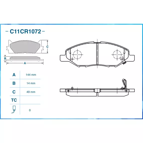 Тормозные колодки CWORKS C11CR1076