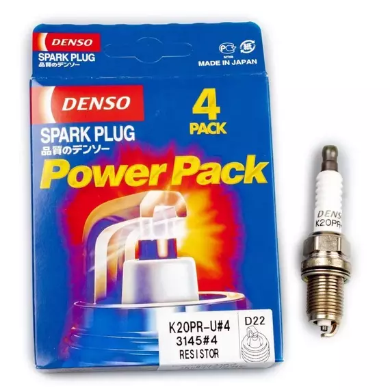 Свеча зажигания, 1 шт. DENSO K20PR-U (3145) для Ларгус (K4M, K7M), Веста (21129), XRAY (K4M, 21129) / KIA Shuma, Rio, Carens / HYUNDAI Accent / GEELY BL, CK, MR, Vision / FORD Transit / FIAT Ducato / RENAULT Logan